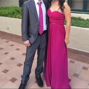 May queen couture Magenta long dress